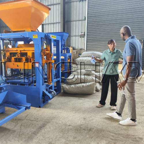 QT4-25 block making machine pre-shipment inspection at LINGHAO factory